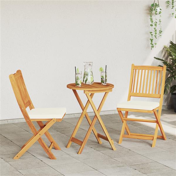 Grote foto vidaxl opvouwbare stoel 2 pcs wit 49 x 57 5 x 92cm massief acaciahout tuin en terras tuinmeubelen