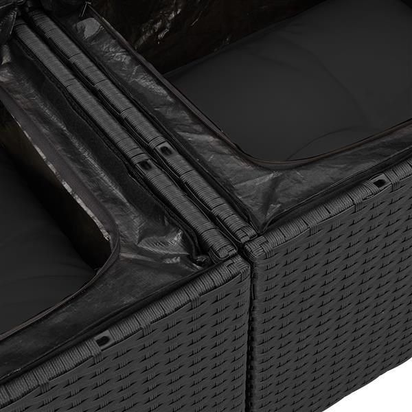 Grote foto vidaxl tuinbank zwart 123 x 62 x 69cm poly rattan tuin en terras tuinmeubelen