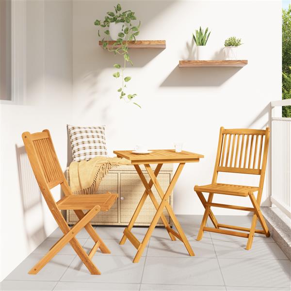 Grote foto vidaxl tuin bistro set 3 pcs bruin massief acaciahout tuin en terras tuinmeubelen