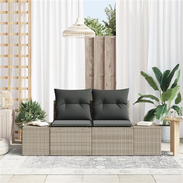 Grote foto vidaxl tuinbank grijs 123 x 62 x 69cm poly rattan tuin en terras tuinmeubelen