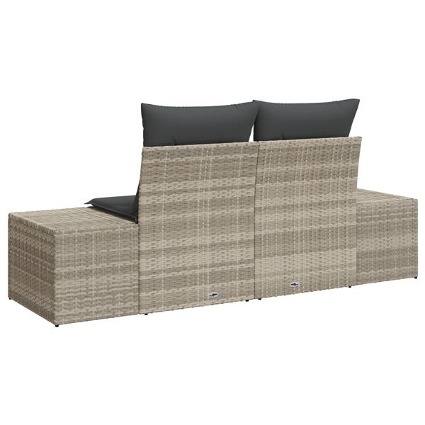 Grote foto vidaxl tuinbank grijs 123 x 62 x 69cm poly rattan tuin en terras tuinmeubelen