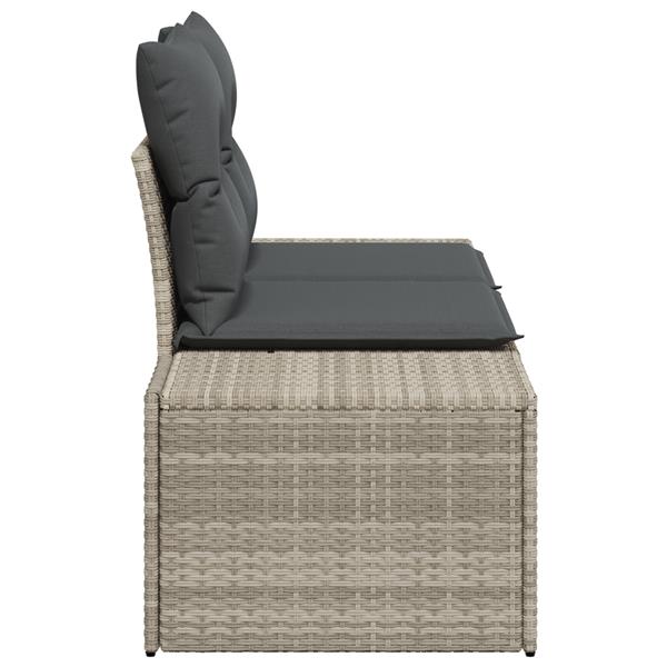 Grote foto vidaxl tuinbank grijs 123 x 62 x 69cm poly rattan tuin en terras tuinmeubelen