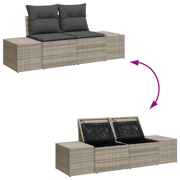 Grote foto vidaxl tuinbank grijs 123 x 62 x 69cm poly rattan tuin en terras tuinmeubelen