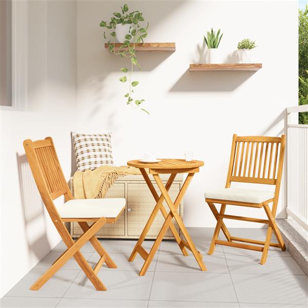Grote foto vidaxl tuin bistro set 3 pcs bruin massief acaciahout tuin en terras tuinmeubelen
