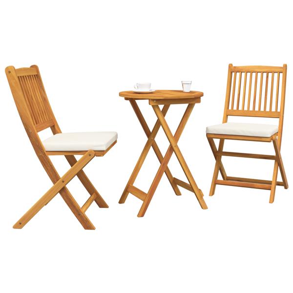 Grote foto vidaxl tuin bistro set 3 pcs bruin massief acaciahout tuin en terras tuinmeubelen