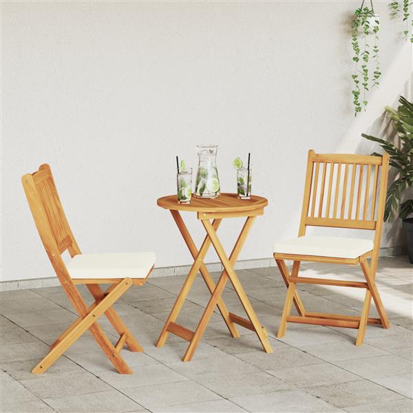 Grote foto vidaxl tuin bistro set 3 pcs bruin massief acaciahout tuin en terras tuinmeubelen