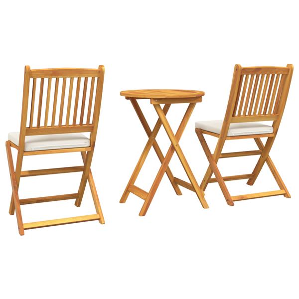Grote foto vidaxl tuin bistro set 3 pcs bruin massief acaciahout tuin en terras tuinmeubelen