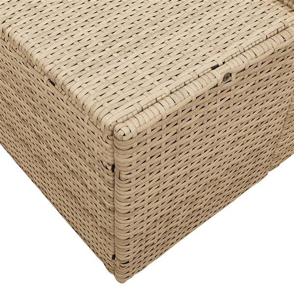 Grote foto vidaxl tuinbank met kussen beige 123 x 62 x 69cm poly rattan tuin en terras tuinmeubelen