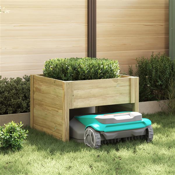 Grote foto vidaxl robotmaaiergarage bruin 73 x 67 x 56 cm tuin en terras tuinhuisjes en blokhutten