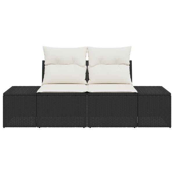 Grote foto vidaxl tuinbank zwart 123 x 62 x 69cm poly rattan tuin en terras tuinmeubelen