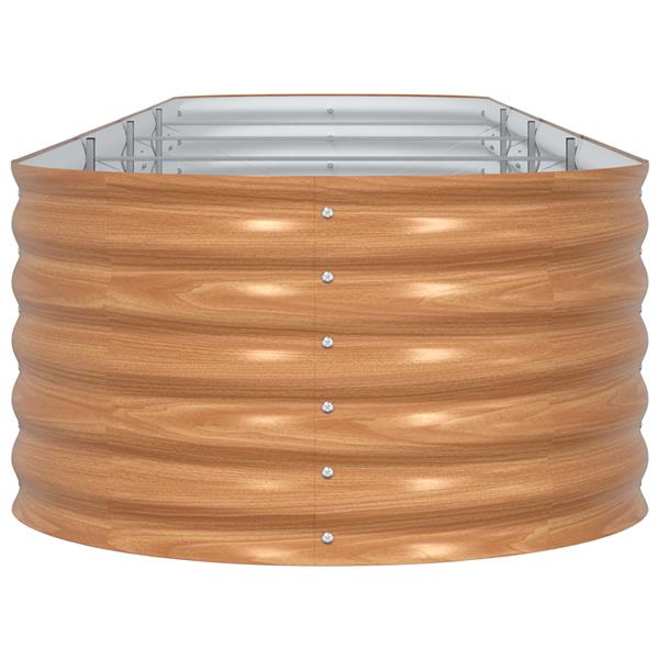 Grote foto vidaxl verhoogde plantenbak bruin 400 x 80 x 44 cm staal tuin en terras overige tuin en terras