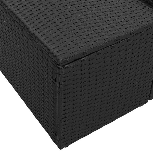 Grote foto vidaxl tuinbank met kussen zwart 123 x 62 x 69cm poly rattan tuin en terras tuinmeubelen