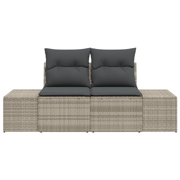 Grote foto vidaxl tuinbank grijs 123 x 62 x 69cm poly rattan tuin en terras tuinmeubelen