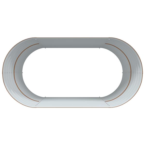 Grote foto vidaxl verhoogde plantenbak bruin 160 x 80 x 81 cm staal tuin en terras overige tuin en terras