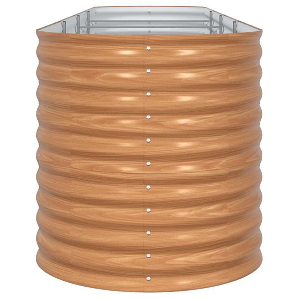 Grote foto vidaxl verhoogde plantenbak bruin 400 x 80 x 81 cm staal tuin en terras overige tuin en terras