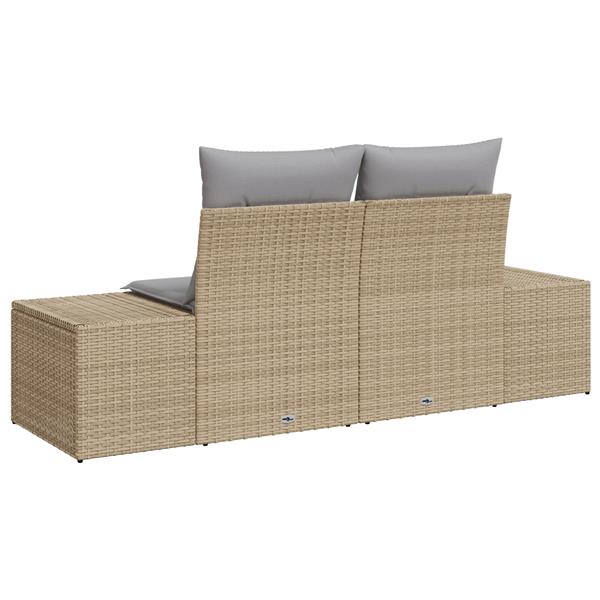 Grote foto vidaxl tuinbank beige 123 x 62 x 69cm poly rattan tuin en terras tuinmeubelen