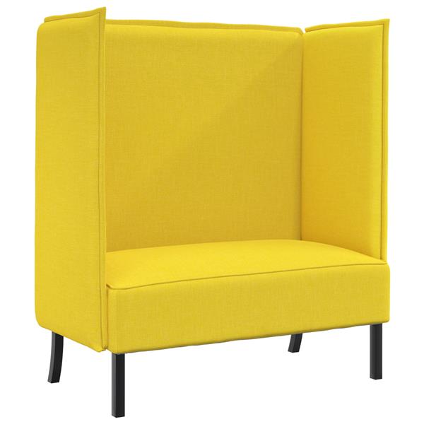 Grote foto vidaxl hoge rug bank lichtgeel 109 x 56 x 121 cm stof huis en inrichting bankstellen