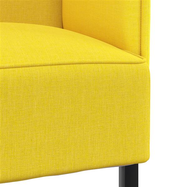 Grote foto vidaxl hoge rug bank lichtgeel 109 x 56 x 121 cm stof huis en inrichting bankstellen