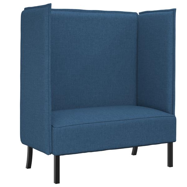Grote foto vidaxl hoge rug bank blauw 109 x 56 x 121 cm stof huis en inrichting bankstellen