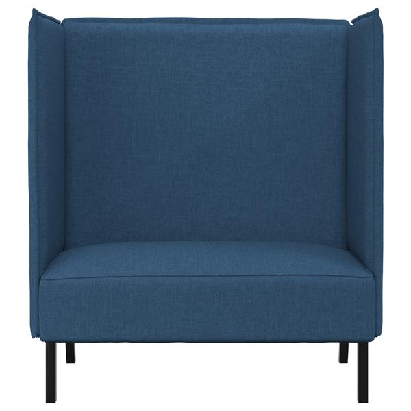 Grote foto vidaxl hoge rug bank blauw 109 x 56 x 121 cm stof huis en inrichting bankstellen