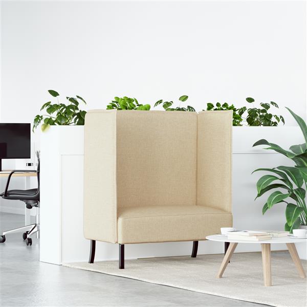Grote foto vidaxl hoge rug bank cr me 109 x 56 x 121 cm stof huis en inrichting bankstellen