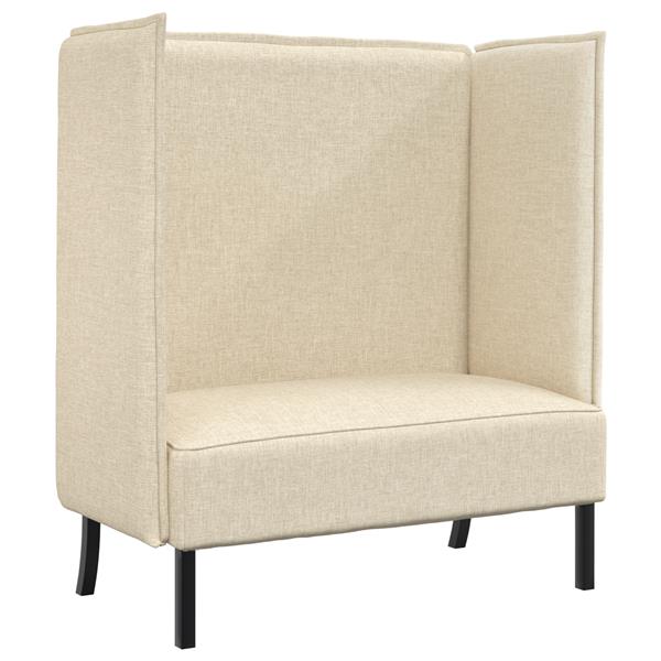 Grote foto vidaxl hoge rug bank cr me 109 x 56 x 121 cm stof huis en inrichting bankstellen