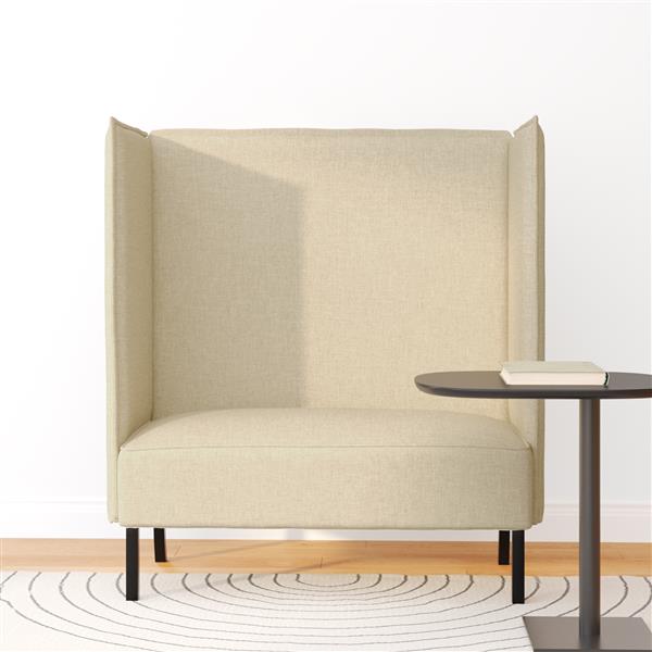 Grote foto vidaxl hoge rug bank cr me 109 x 56 x 121 cm stof huis en inrichting bankstellen