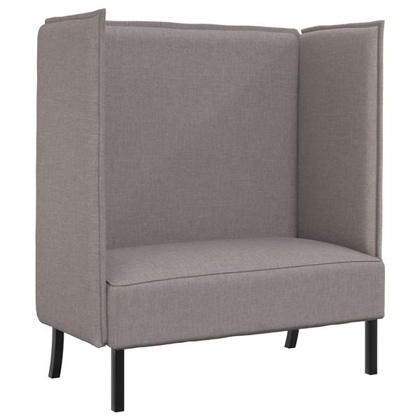 Grote foto vidaxl hoge rug bank taupe 109 x 56 x 121 cm stof huis en inrichting bankstellen