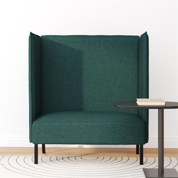 Grote foto vidaxl hoge rug bank donkergroen 109 x 56 x 121 cm stof huis en inrichting bankstellen