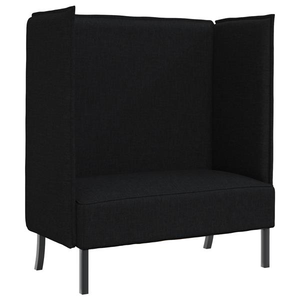 Grote foto vidaxl hoge rug bank zwart 109 x 56 x 121 cm stof huis en inrichting bankstellen