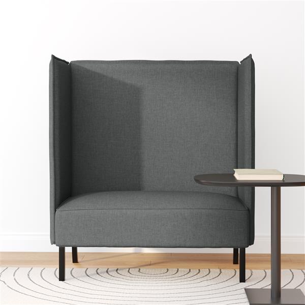 Grote foto vidaxl hoge rug bank donkergrijs 109 x 56 x 121 cm stof huis en inrichting bankstellen