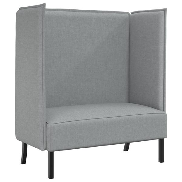 Grote foto vidaxl hoge rug bank lichtgrijs 109 x 56 x 121 cm stof huis en inrichting bankstellen