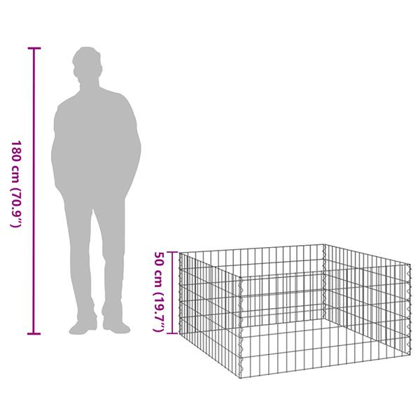 Grote foto vidaxl composteerder grijs staal tuin en terras hekken en schuttingen