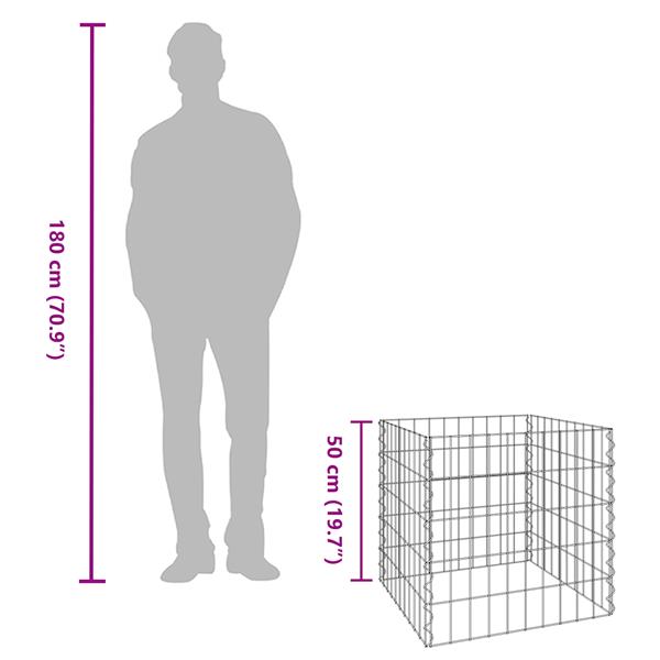 Grote foto vidaxl composteerder grijs staal tuin en terras hekken en schuttingen
