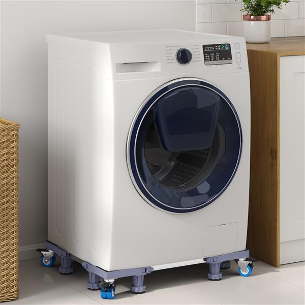 Grote foto vidaxl wasmachinesokkel grijs 67 x 67 x 12 cm metaal witgoed en apparatuur wasmachines