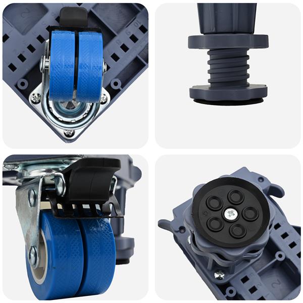 Grote foto vidaxl wasmachinesokkel grijs 67 x 67 x 12 cm metaal witgoed en apparatuur wasmachines