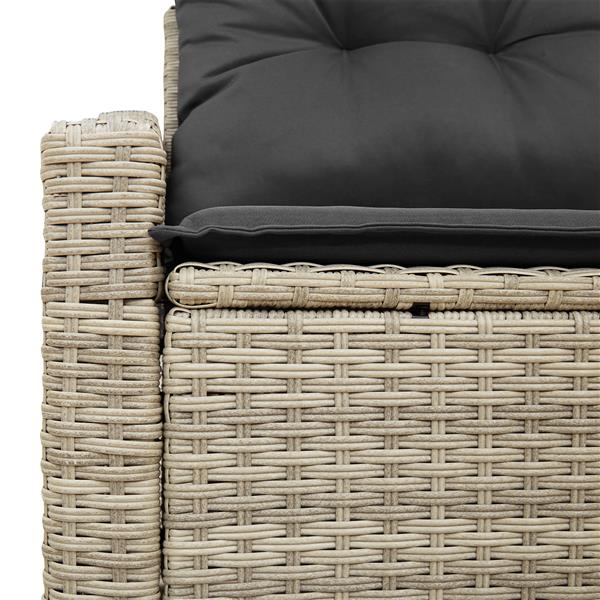 Grote foto vidaxl tuinbank met kussen grijs 123 x 62 x 69cm poly rattan tuin en terras tuinmeubelen