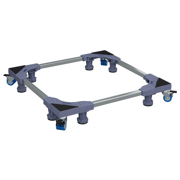 Grote foto vidaxl wasmachinesokkel grijs 66 x 66 x 12 cm metaal witgoed en apparatuur wasmachines