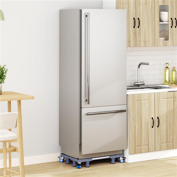 Grote foto vidaxl wasmachinesokkel grijs 66 x 66 x 12 cm metaal witgoed en apparatuur wasmachines