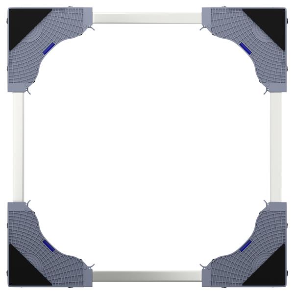 Grote foto vidaxl wasmachinesokkel grijs 67 x 67 x 21.5 cm metaal witgoed en apparatuur wasmachines