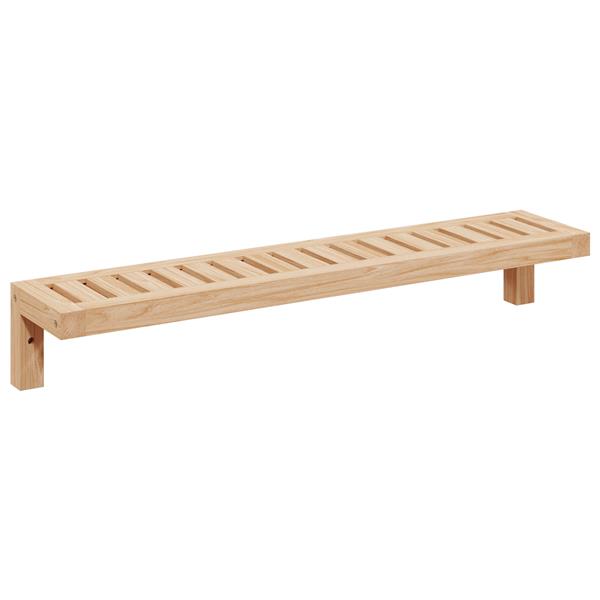 Grote foto vidaxl wandhangrek beige 62 x 10 x 12.5 cm massief walnotenhout huis en inrichting overige