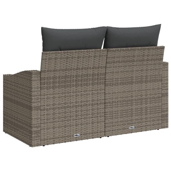 Grote foto vidaxl tuinbank met kussen grijs 123 x 62 x 69cm poly rattan tuin en terras tuinmeubelen