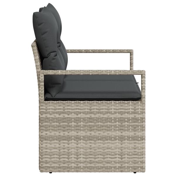 Grote foto vidaxl tuinbank met kussen grijs 120 x 62 x 69cm poly rattan tuin en terras tuinmeubelen