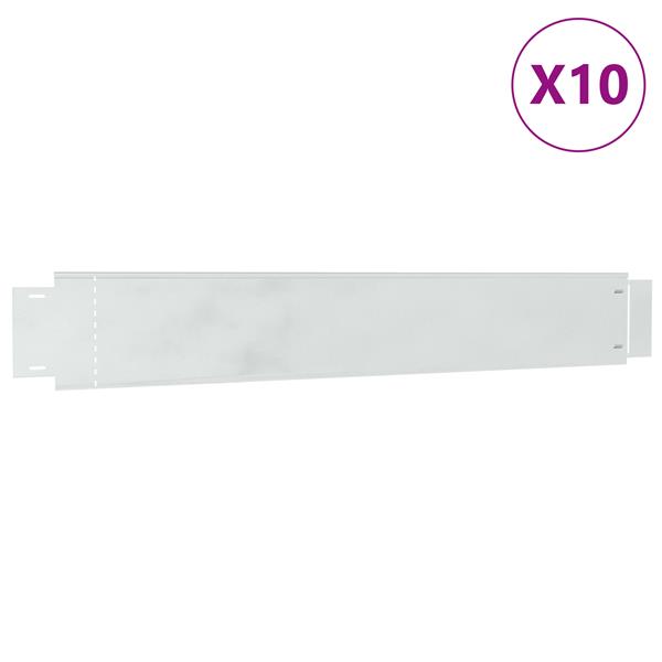 Grote foto vidaxl tuinrand 10 pcs grijs 14 x 100 cm staal tuin en terras tuindecoratie