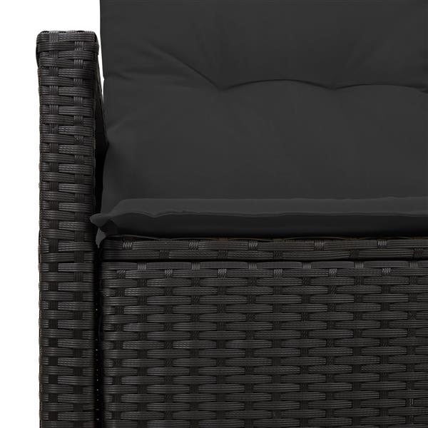 Grote foto vidaxl tuinbank met kussen zwart 120 x 62 x 69cm poly rattan tuin en terras tuinmeubelen