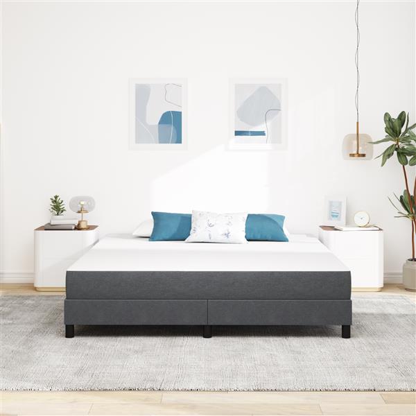 Grote foto vidaxl bedmatras met matras grijs 180 x 200 cm stof antiek en kunst stoelen en banken