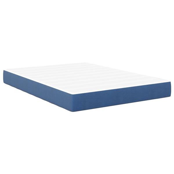 Grote foto vidaxl bedmatras met matras blauw 160 x 200 cm stof antiek en kunst stoelen en banken