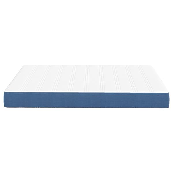 Grote foto vidaxl bedmatras met matras blauw 160 x 200 cm stof antiek en kunst stoelen en banken