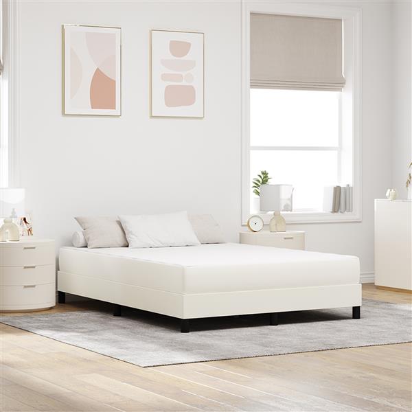 Grote foto vidaxl bedmatras met matras cr me 160 x 200 cm stof antiek en kunst stoelen en banken