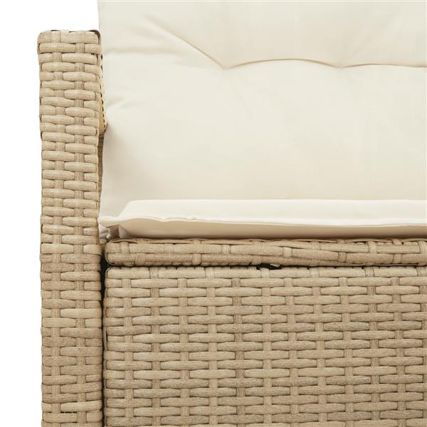 Grote foto vidaxl tuinbank met kussen beige 120 x 62 x 69cm poly rattan tuin en terras tuinmeubelen
